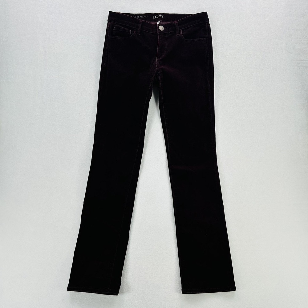 Ann Taylor LOFT Pants Womens 25/0 Purple Corduroy Modern Straight Stretch